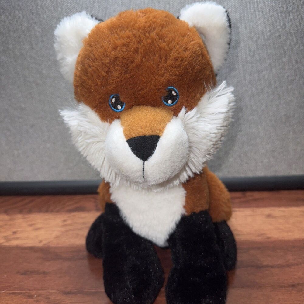 Bee Happy Brand Red Fox Plush 12" Stuffed Animal Shaggy White Face Ear